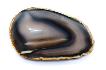 Gray-black agate with insignificant inclusions of light crystals