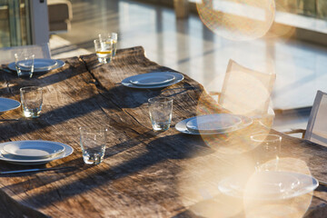 Set table on patio
