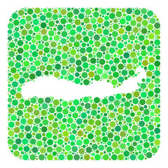 Map of Indonesia - Flores Island mosaic designed with rounded rectangle and carved shape. Vector map of Indonesia - Flores Island mosaic of filled circles in variable sizes and green color tints.