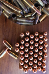 loose 9mm handgun ammunition
