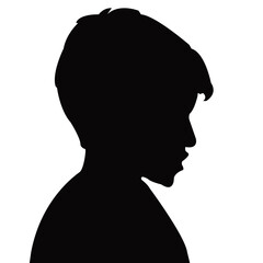 a boy head silhouette vector