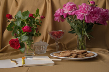 still life with flowers