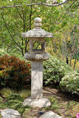 japanese stone lantern in Japanese Garden 