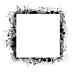 Square frame from spots of paint. Background from blots. Grunge Design Element. Brush Strokes. Vector illustration