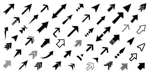Arrows big black set icons. Arrow vector collection