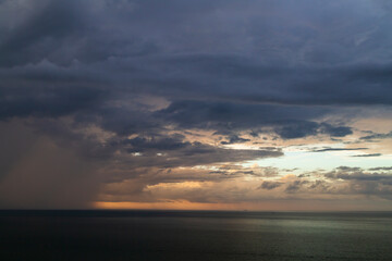 Fototapeta premium Tropical Storm Cloudscape Seascape Rain