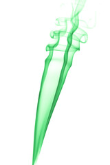 Kolorowy dym z kadzidła na białym tle.