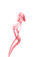 Kolorowy dym z kadzidła na białym tle.