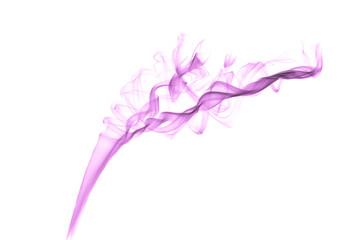 Kolorowy dym z kadzidła na białym tle.
