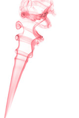 Kolorowy dym z kadzidła na białym tle.