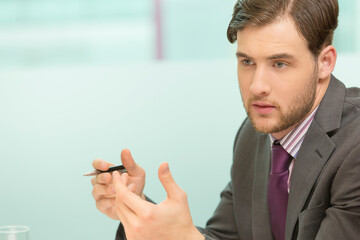 Businessman sitting in office