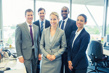 Business people smiling in office