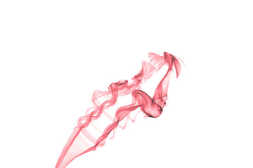 Kolorowy dym z kadzidła na białym tle.