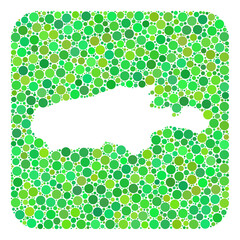 Map of Kangaroo Island collage created with rounded rectangle and subtracted space. Vector map of Kangaroo Island collage of round items in variable sizes and green shades.