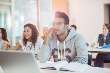 University students sitting in classroom