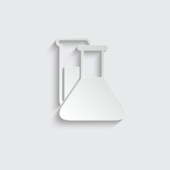 paper  test-tube icon black vector sign Laboratory glass Experiment tube 
