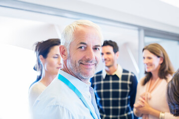 Obraz premium Businessman smiling in meeting