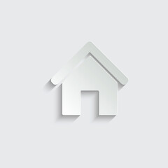 paper house icon. home sign.  vector