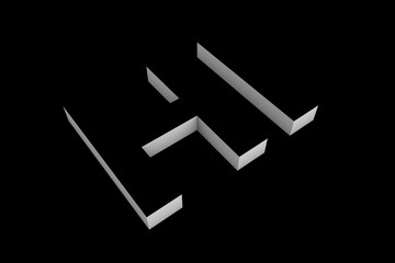 Hi word illustration on black background