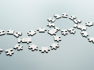 Connected jigsaw pieces