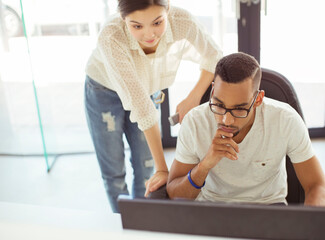 People working together in office