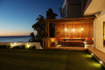 Illuminated patio at night - Powered by Adobe
