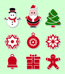 Christmas vector icons decoration illustration ornament symbols.