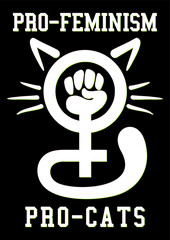  Feminism cat symbol feminism pet.