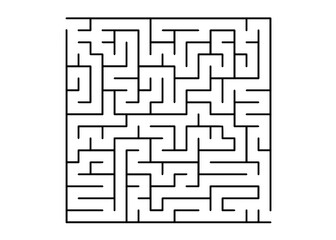 White vector texture with a black maze, game.