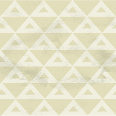 Seamless vintage beige pattern of geometric pattern of triangles on grange paper