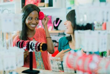 Women shopping together in store