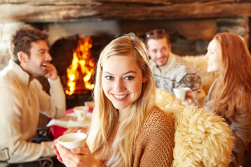 Woman enjoying drinks with friends