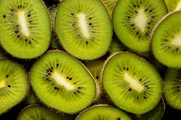 close up on sliced ​​fruit kiwi
