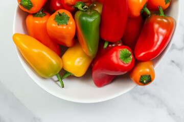 Fresh chili peppers in a bowl