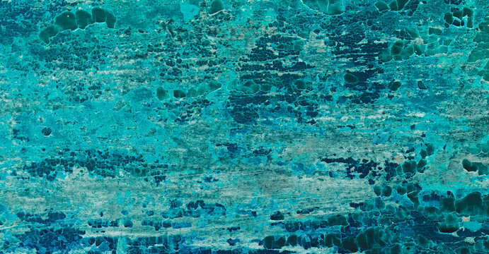 Cracked painted blue teal background with texture and grunge finish
