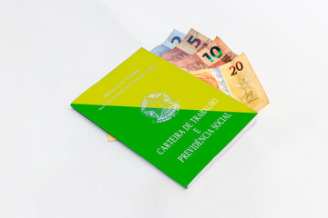 green and yellow Brazilian work card