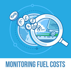 Monitoring Fuel Costs. Business concept illustration.