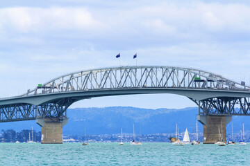 View to Harbour Bridge from Bayswater Boats Marina Auckland, New Zealand; It's an Iconic Landmark in Auckland