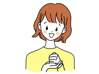 笑顔で納得する若い女性