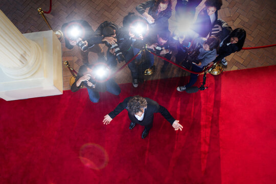 Paparazzi Photographers Photographing Celebrity At Red Carpet Event