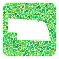 Map of Nebraska State collage designed with rounded rectangle and subtracted shape. Vector map of Nebraska State collage of circle spots in different sizes and green color tinges.