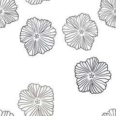 Dark Orange vector seamless abstract backdrop with flowers.