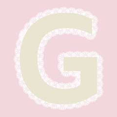 Vector lacy letter for elegant lettering and children's products.