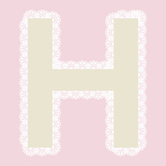 Vector lacy letter for elegant lettering and children's products.