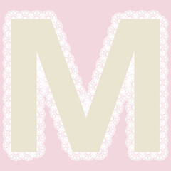 Vector lacy letter for elegant lettering and children's products.