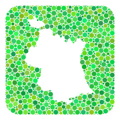 Map of Valencia Province collage designed with rounded rectangle and subtracted shape. Vector map of Valencia Province collage of spheric dots in various sizes and green color tints.