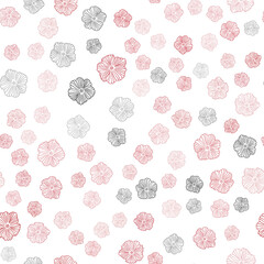 Light Red vector seamless elegant template with flowers.