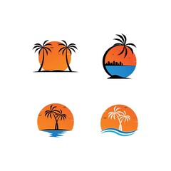 Fototapeta premium sunset logo icon vector