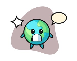 Earth cartoon shocked