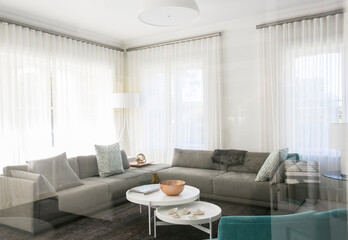 Home showcase living room with sofas